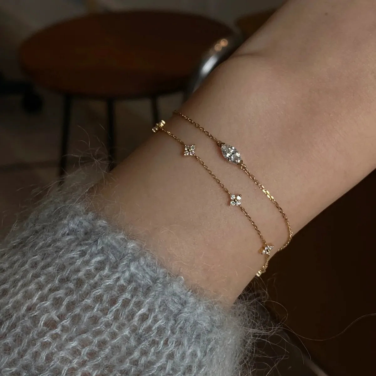Geometría Áurea — Pulsera de Circonia